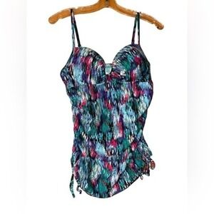 Spanx Assets Sara Blakely Tankini Push Up Swim Top Power Suit‎ Size Large